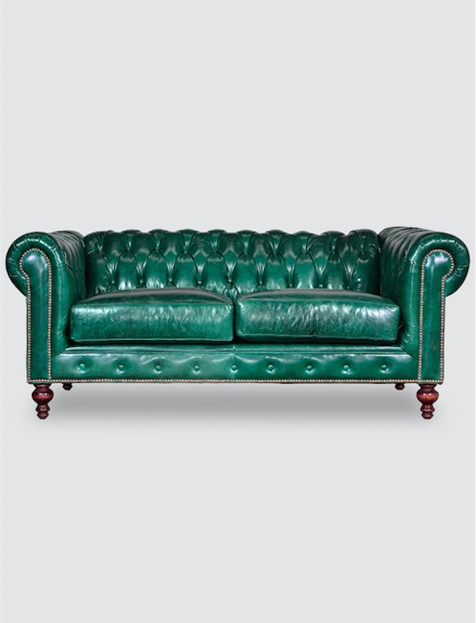 Higgins Chesterfield sofa in Mont Blanc 